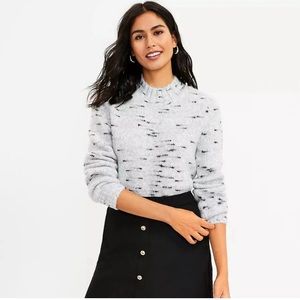 Loft Gray and Black Mockneck Sweater